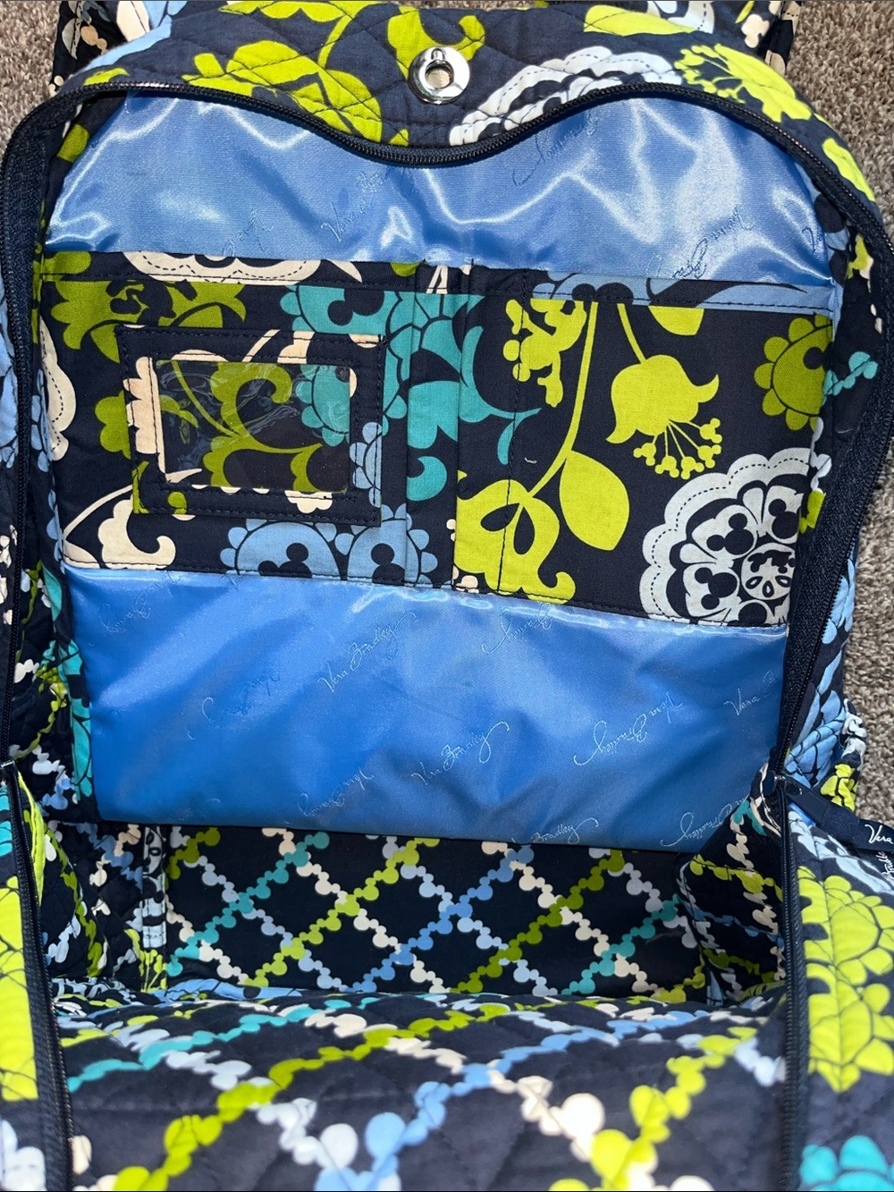Vera Bradley Disney Parks Where’s Mickey Quilted Floral Backpack - Picture 6 of 7